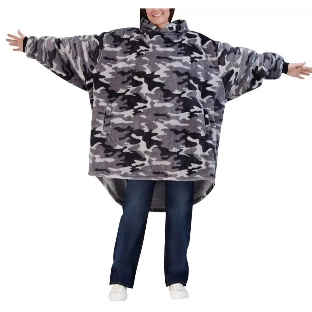 The Wayy Big Hoodie  Women's Camo Sherpa Lined Oversized Sweatshirt JCK140